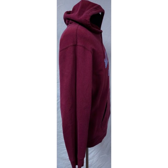 Aeropostale Medium Maroon Red Daytona Beach Heavyweight Spellout Hoodie - Picture 6 of 11